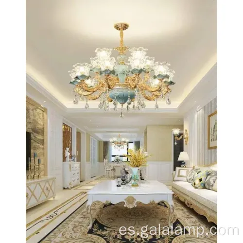 Elegante candelabro colgante de lujo de cristal K9 para hoteles